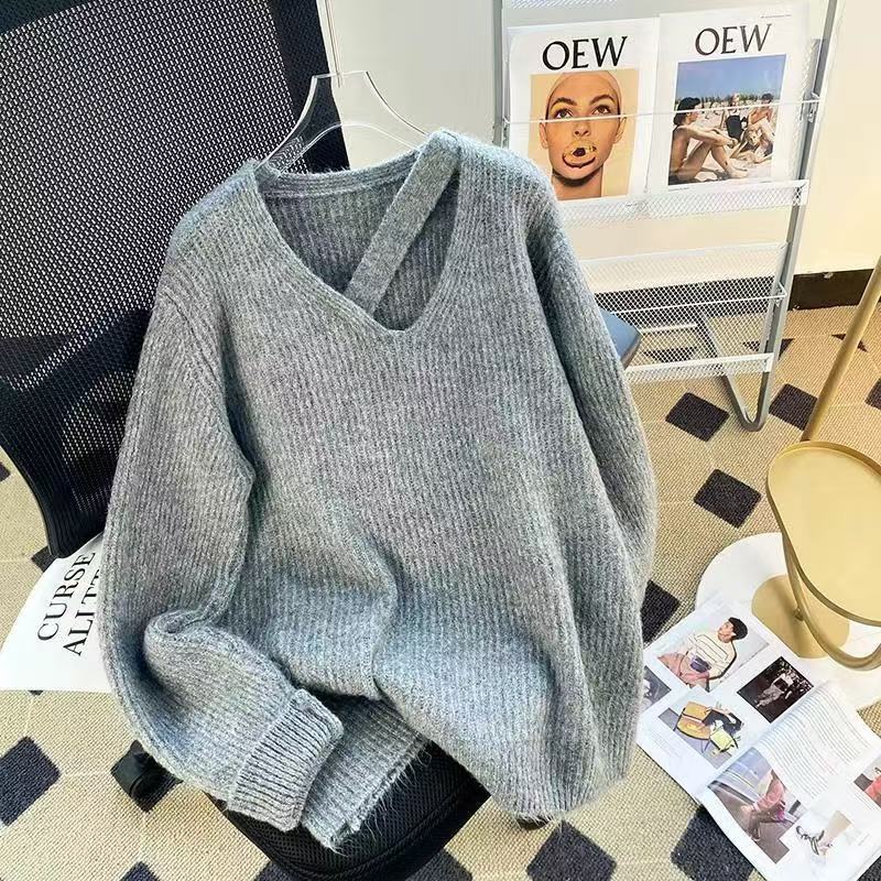 2024 Women's Autumn/Winter Grey Sweater Knitwear